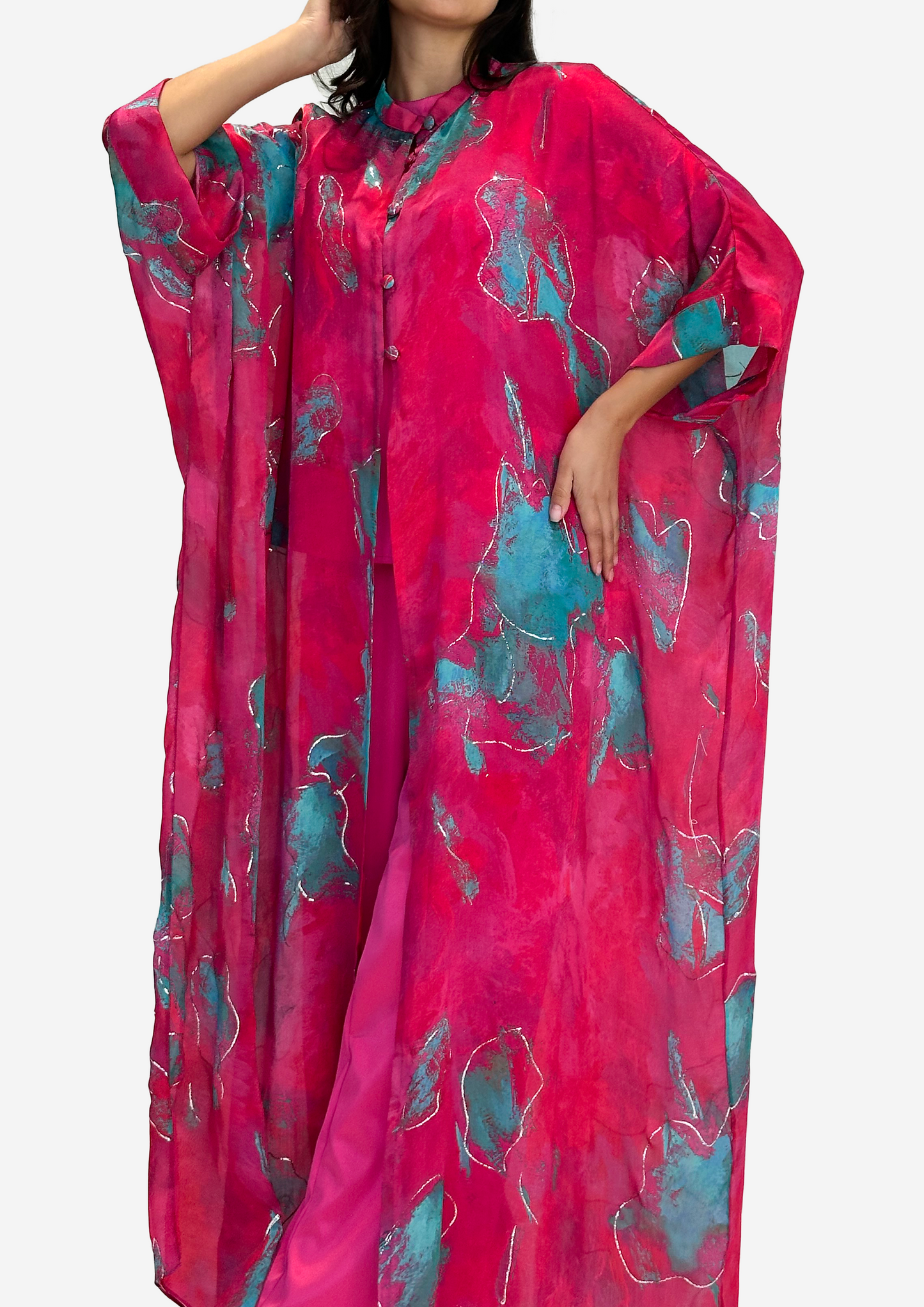 Fuchsia Floral Suit ( 3 pieces )