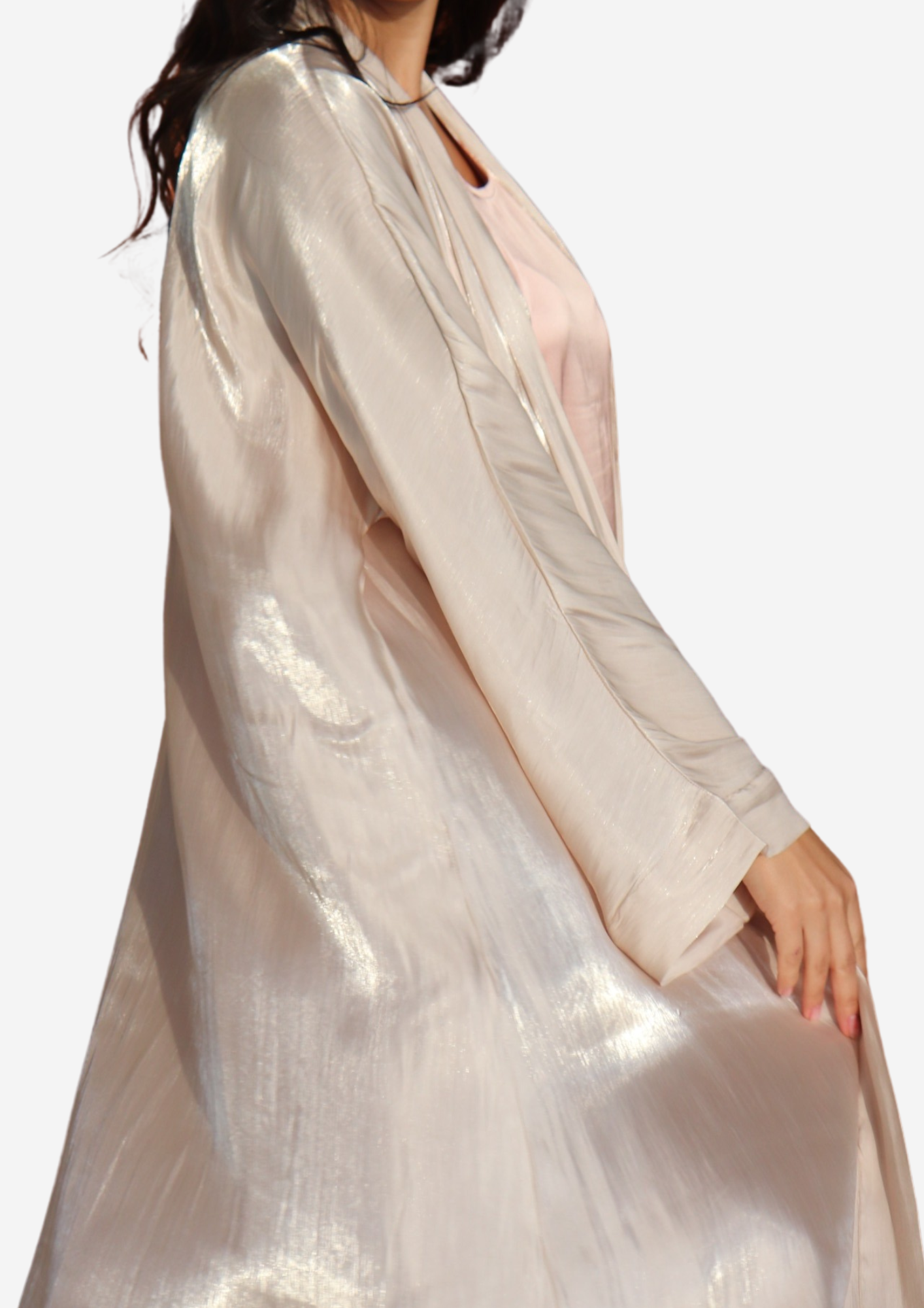 Beige Organza Abaya