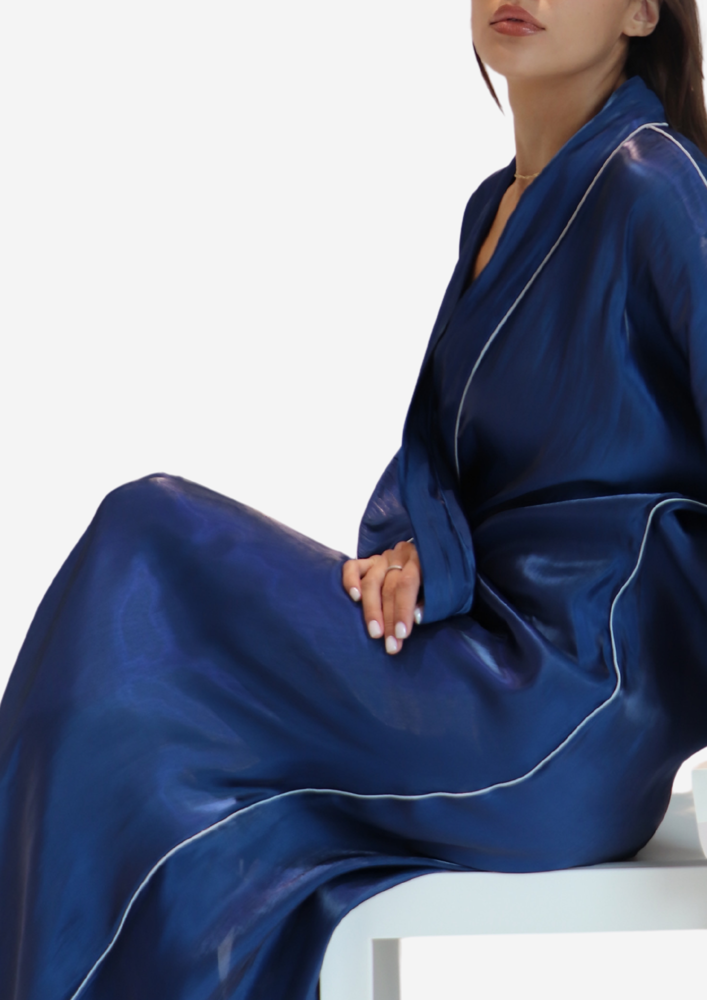 Navy Organza Abaya