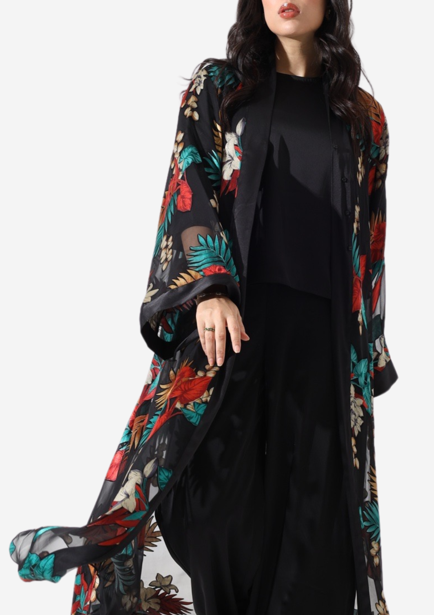 Black Floral Suit ( 3 pieces )