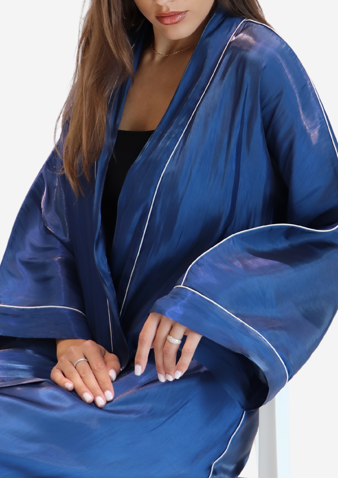 Navy Organza Abaya