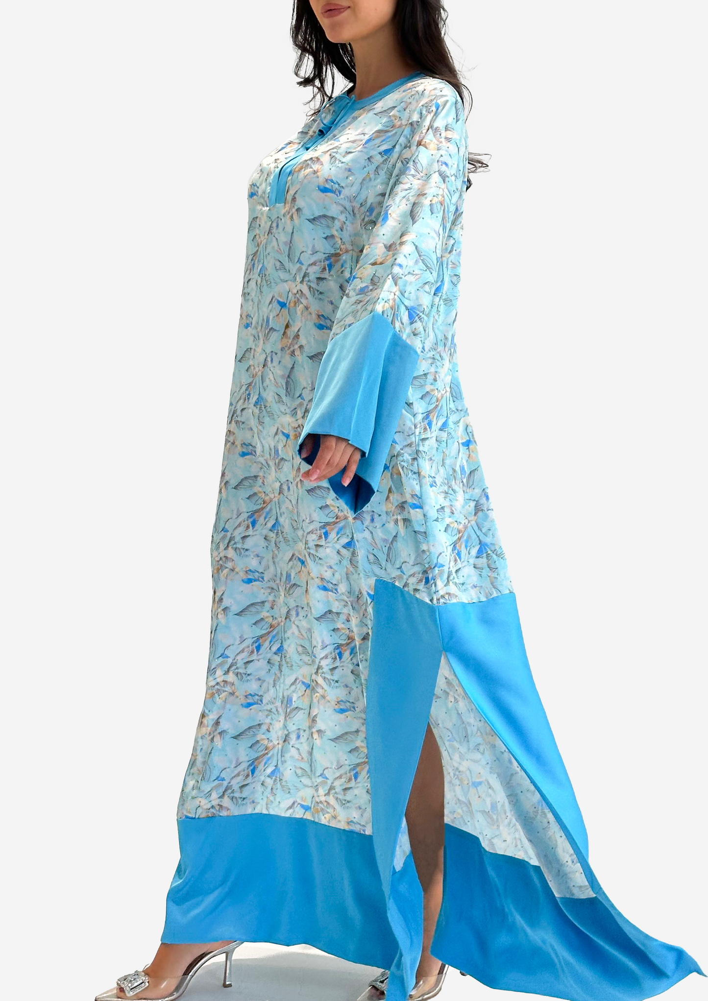 Cyan Floral Dress