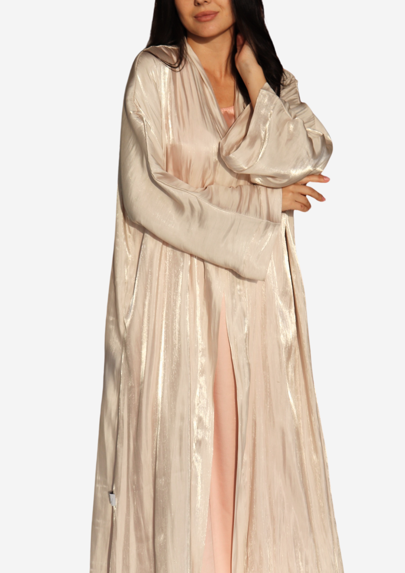 Beige Organza Abaya