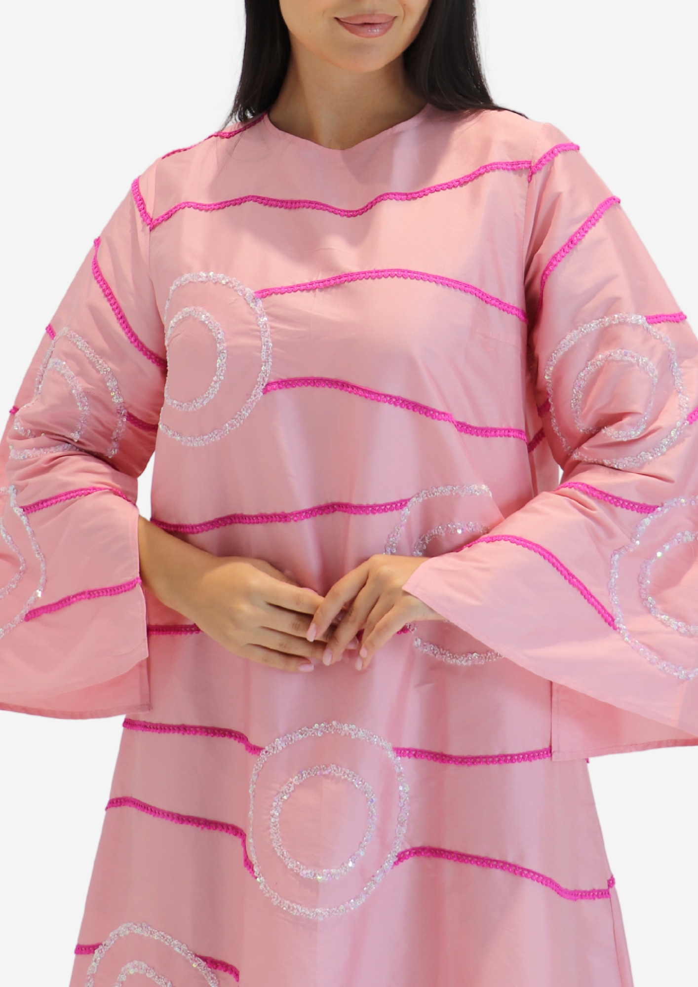 Pinky Dress With Lines