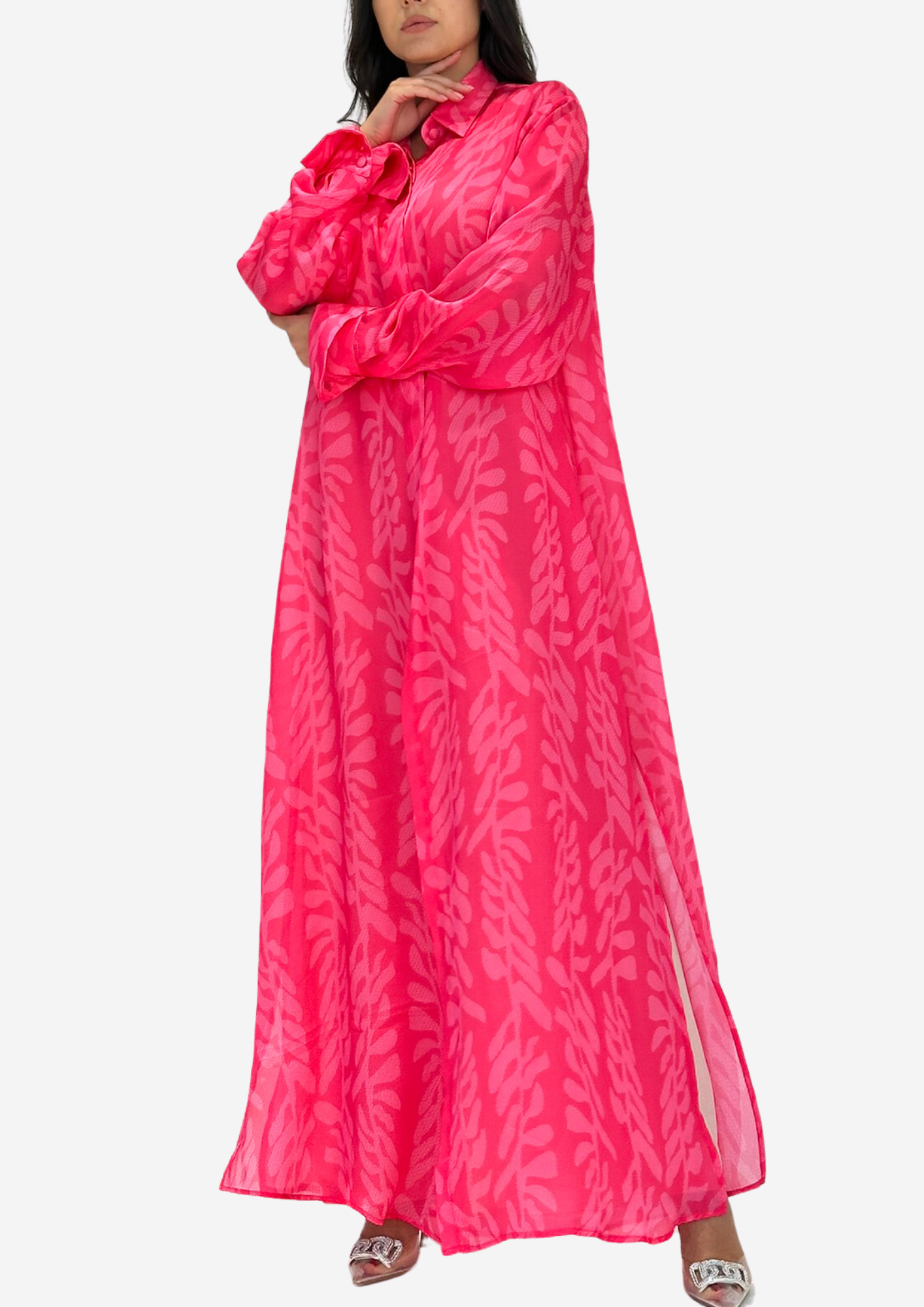 Fuchsia Floral Abaya