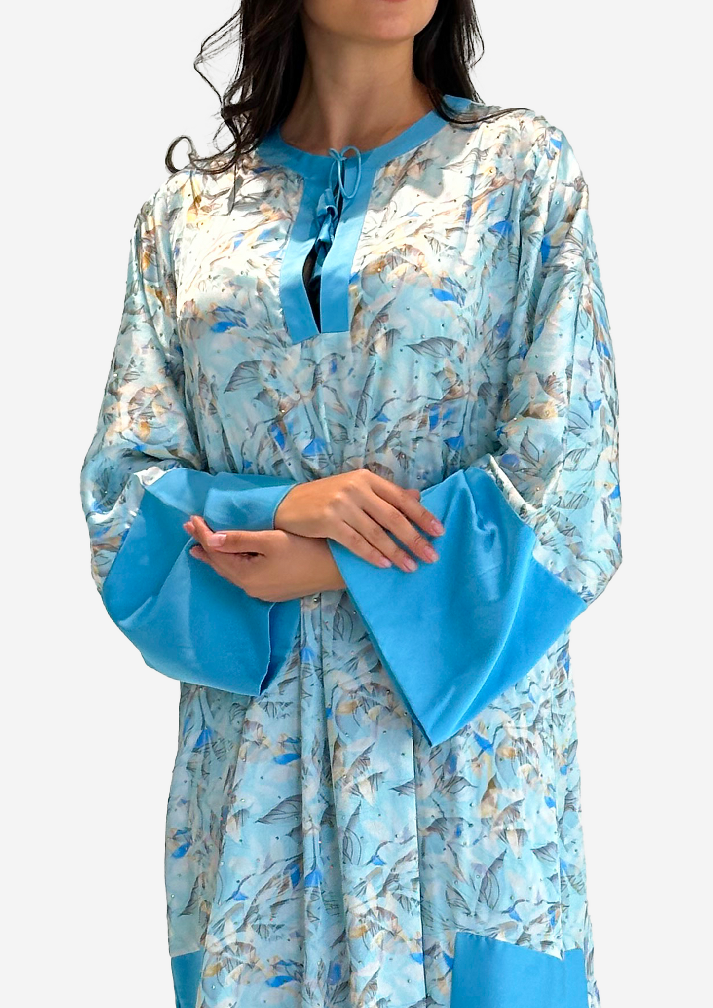 Cyan Floral Dress