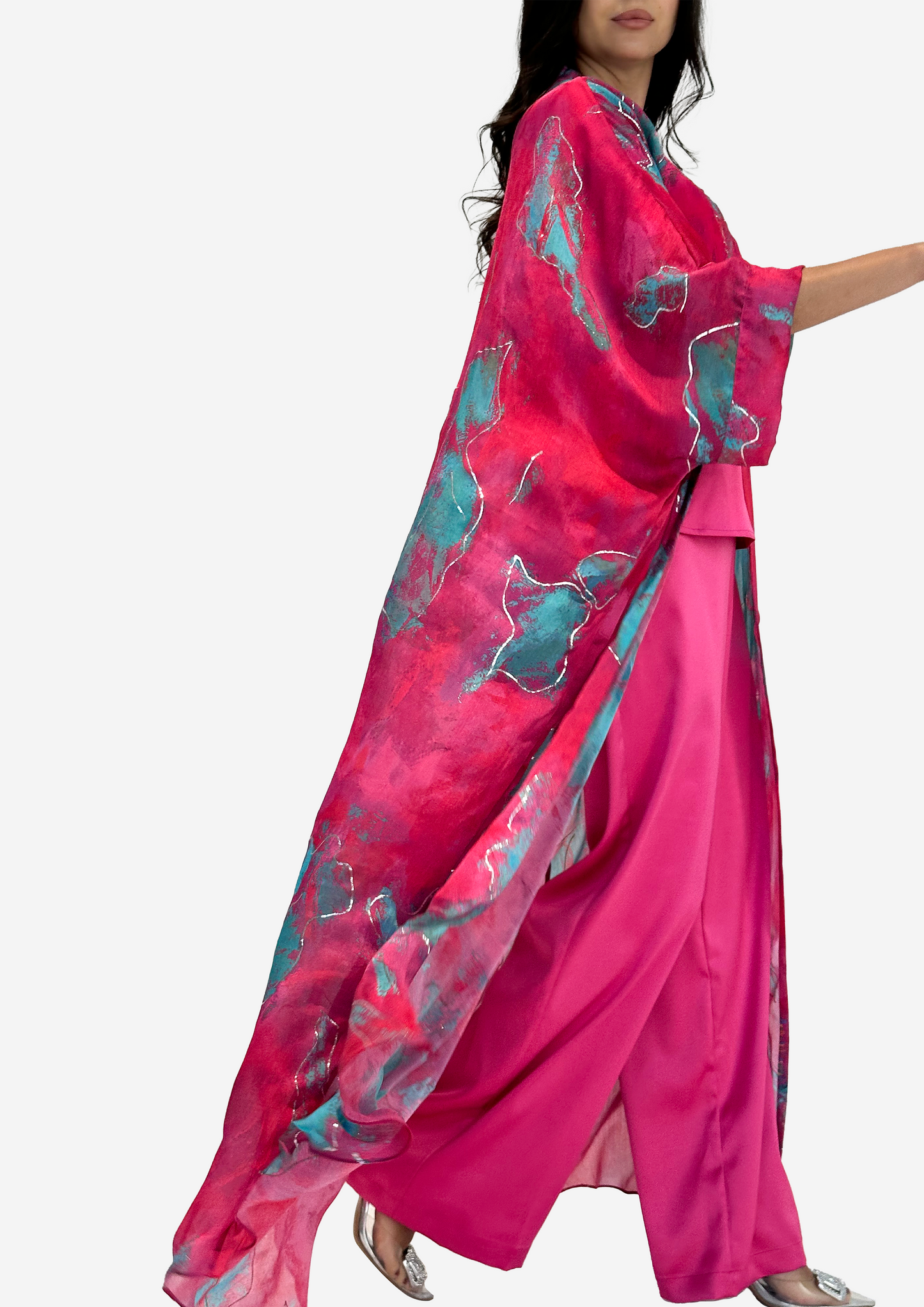 Fuchsia Floral Suit ( 3 pieces )
