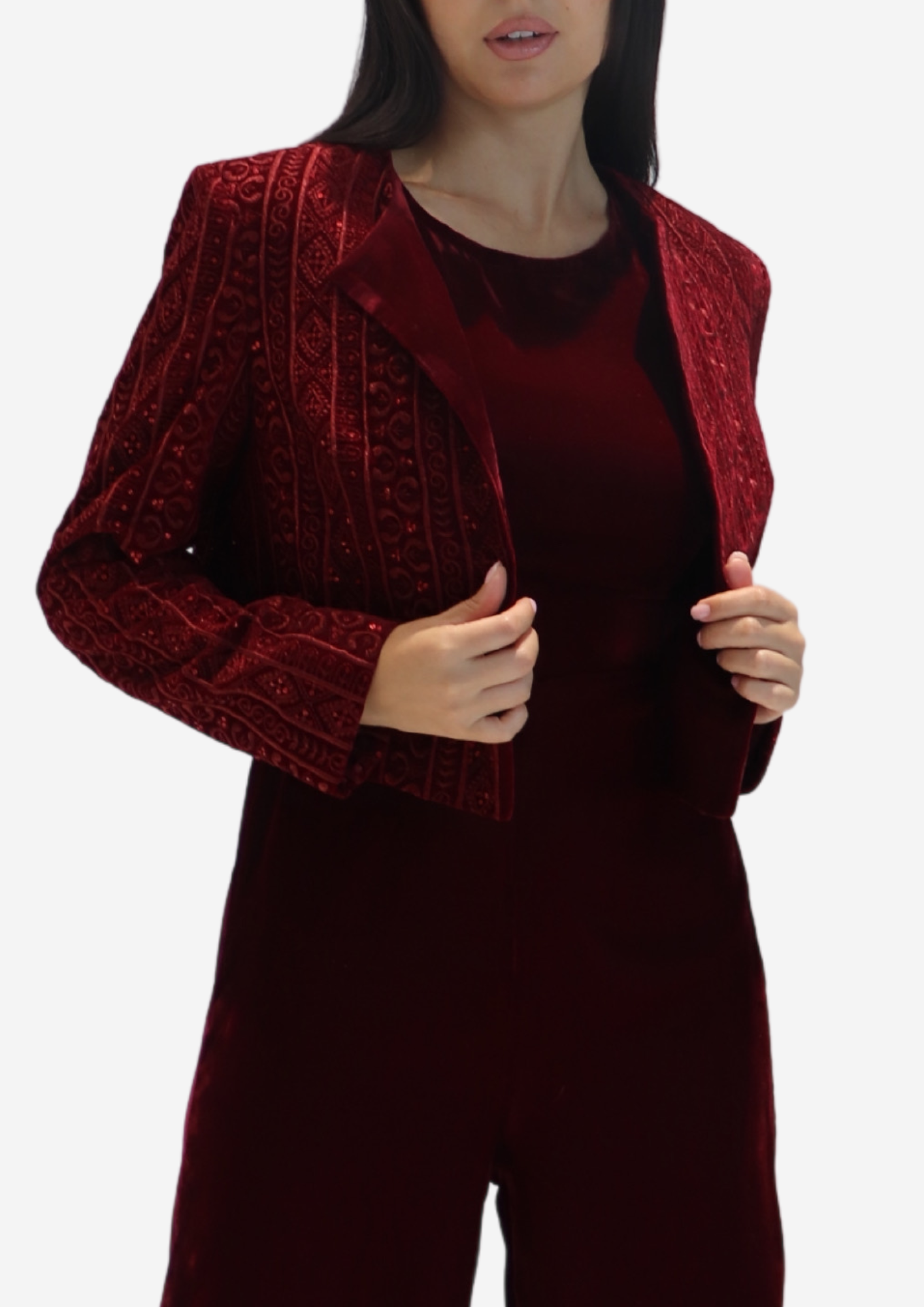 Velvet Burgundy Jumpsuit